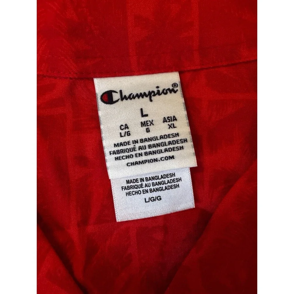 Champion Georgia Bulldogs Shirt Men’s L Red Button Up UGA Logo NWT